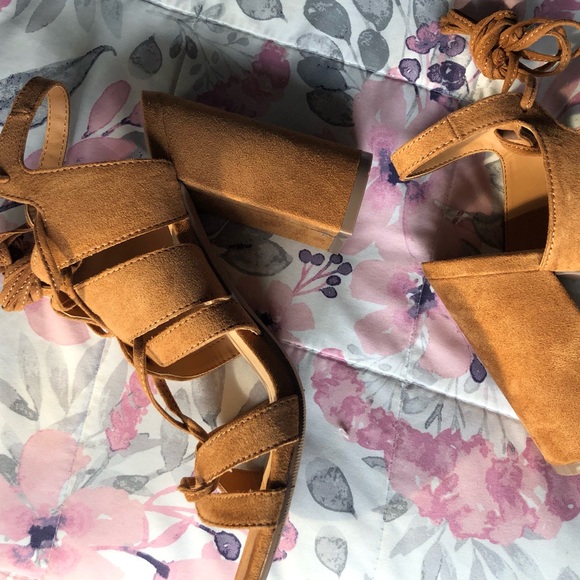 Suede Lace Up Heels - Picture 3 of 4